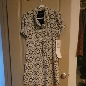Jessica Howard Black and White Patterned Dress